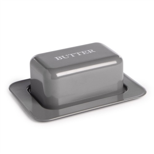 Butter dish with lid grey - butter,