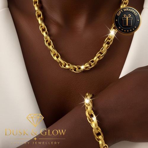 Gold belcher jewellery set - gold,