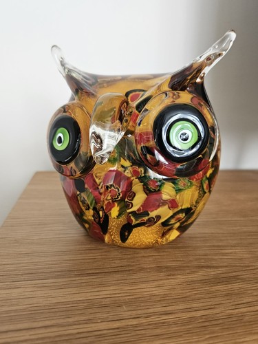 Glass handmade owl - owl, heavy