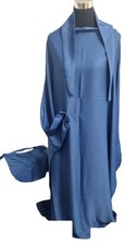 Blue 3pc khimar, abaya and niqaab set. Elegant, modest 52