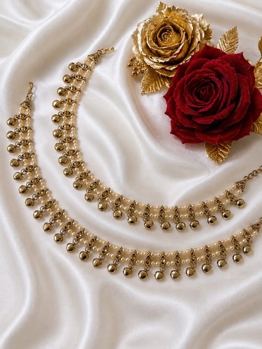 Gold payal pakistani anklets - ,
