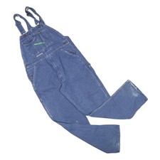KEY Mens Blue Denim Dungarees Regular Fit Cotton Blend Size S W36 L31 Workwear