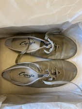 CAPEZIO SPLIT SOLE LEATHER JAZZ SHOES TAN K8 4M  UKsize2