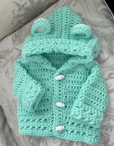 Hand knit crochet baby boy - knit,