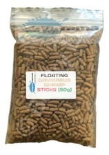 Gammarus Shrimp Sticks Floating Fish Food 2.5mm Tropical, Turtles etc  [1 x 50g]
