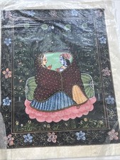 Vintage Indian Gouache On Silk