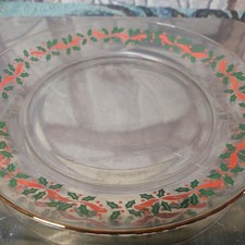 vintage Clear Glass With Holly