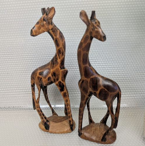 Pair hand carved - carved, wooden