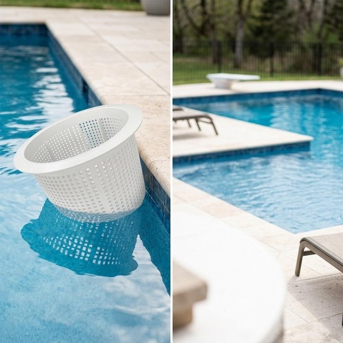 Wall skimmer basket - skimmer, assembly