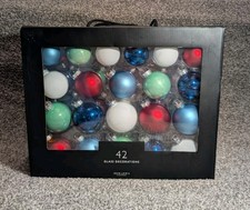 John Lewis Glass Baubles Box of 42 Multicoloured Christmas Tree decoration