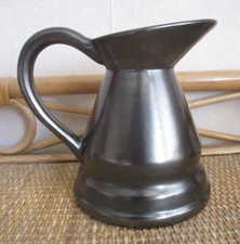 Vintage Dartmouth Pottery black lustre jug, oil can shape