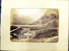 Old C1870 Scotland Scenery Valentine Photograph Loch Treachtan Mounta Victorian
