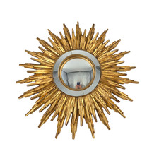 Sunburst Wall Mirror Vintage Gold | Starburst Mid Century 50s Regency Style Rare