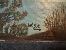 Winston Churchill Old vintage oil Painting hand signed Not A Print!