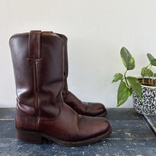 Vintage 80’s Frye genuine leather oxblood western campus style boots