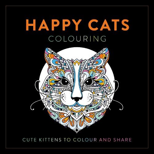 Happy cats colouring - happy, cute