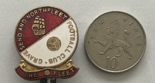 RARE England Gravesend & Northfleet Football Club THE FLEET Enamel Pin Badge