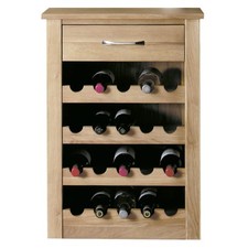 Solid Oak Wine Rack Lamp Table