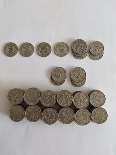 130 pre decimal sixpences - decimal,