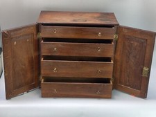 Antique Extra-Large Tabletop Collector's Cabinet with 4 Drawers