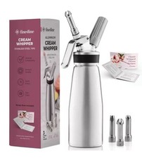 Finedine Professional 500ml Whipped Cream Dispenser Durable Metal Cream Whipper 
