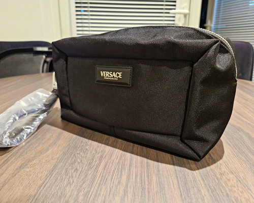 Versace black nylon zip - versace,