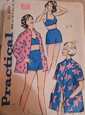 Vintage Practical Sewing Pattern 4904 Jacket Shorts Bra Size 10/12 Bust 32 34"