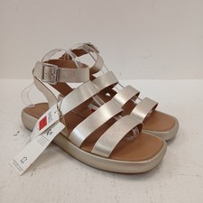 M&S Strappy Sandals Womens UK 7 Gold Leather Open Toe Buckle New NWT RMF30-RP