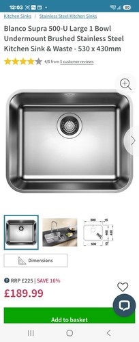 Blanco supra 500 undermount - 500-u,