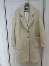 Stunning TU Premium Cream Teddy Coat. Satin Lined. Size 18 VGC