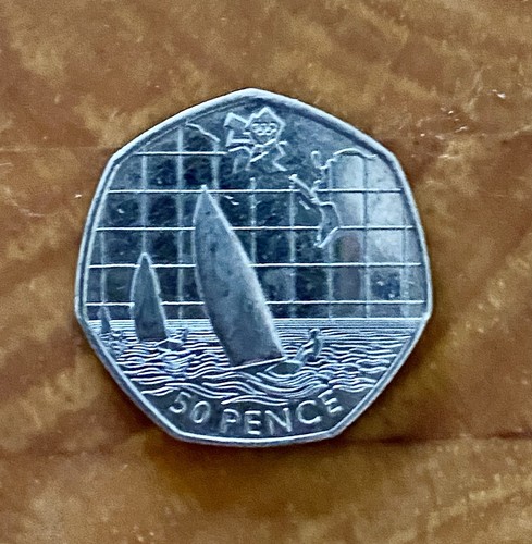 2011 50p sailing - sailing, coin