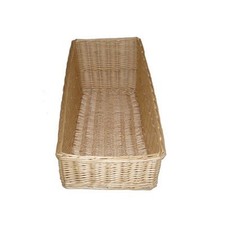 Natural Wicker Bread Basket Food Display Willow Serving Storage Baguette Tray