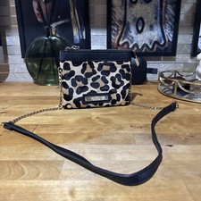 Dune Small Leopard Print Horsehair Bag