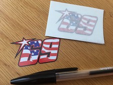 Nicky Hayden No69 American Flag Race Numbers (Very Small Pair)
