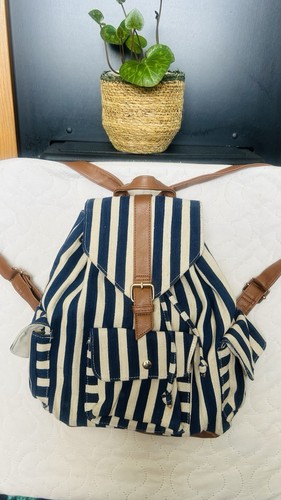 Navy and cream canvas - f&f,