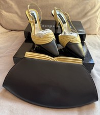 Jacques Vert Leather Monaco Court Shoes + Matching Clutch Size 6.5/EU 40 - BNIB