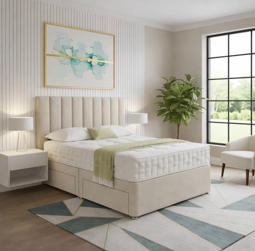 Plush divan bed set - divan,