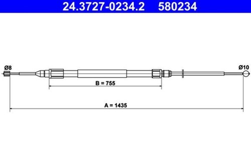 Parking brake cable ate - parking, fits
