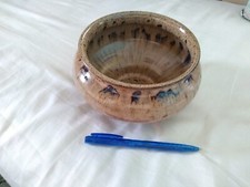 Vintage MIKE EDWARDS, Bolingey Pottery, Perranporth Cornwall. Bowl. 3.5" Tall.