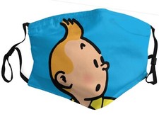 TINTIN Face Mask Adventures Funny Gift Him Her Birthday Christmas Snowy TIN TIN