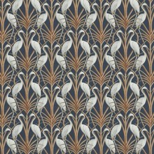 Nouveau Heron Navy Curtain