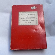 Vintage 1960/70’s Prepared Microscope Slides - Micro Organisms Box Of 12 No.31A