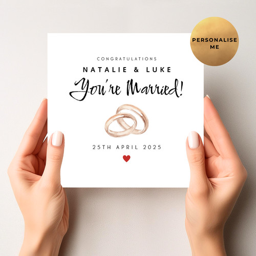 Personalised wedding card - personalised,