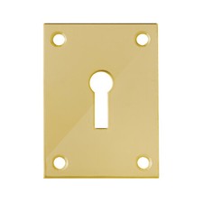 Screw On Polished Brass Escutcheon Lock Keyhole Cover Repair Flat Plate-47x63mm