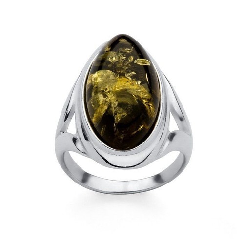 Silver and elongated oval