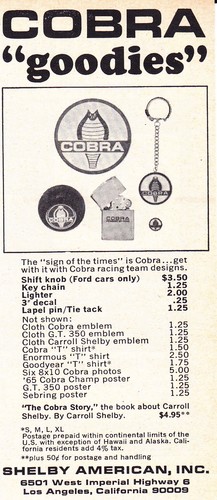 1966 shelby cobra goodies - shelby, ~