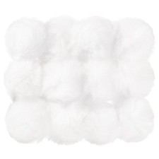 12 PCS White Faux Fur Pom Poms