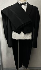 1950s Men’s Evening Tailcoat Three Piece Suit Bespoke Swedish Vintage 38 Medium