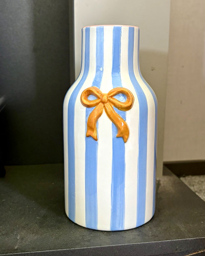 Blue white striped ceramic - blue/white,