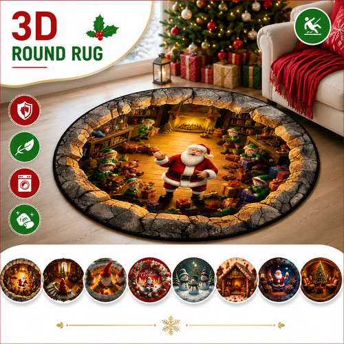 Circle round rugs christmas - round,